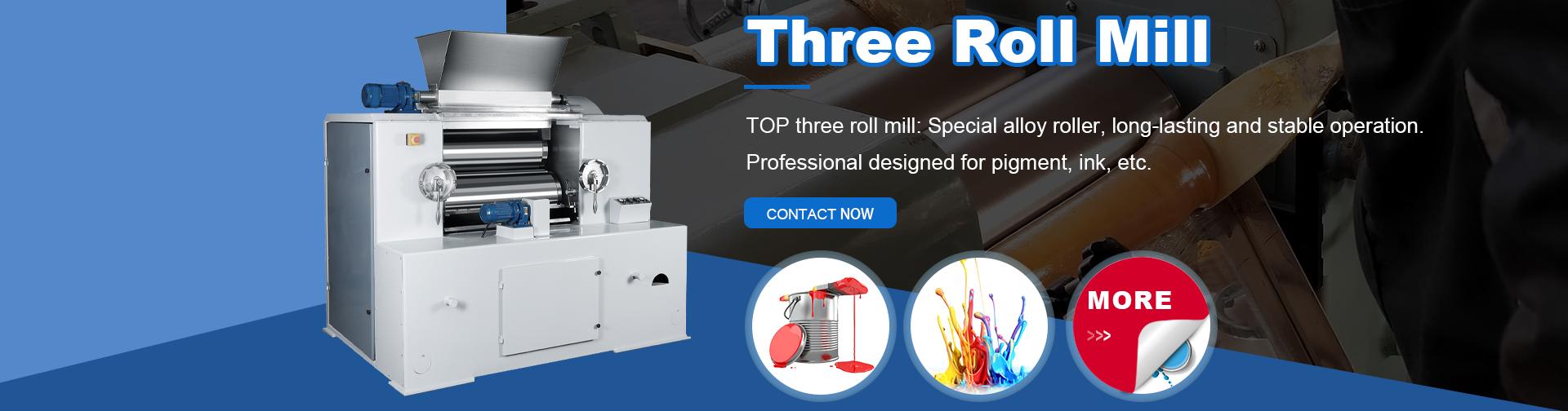 Vertical triple roll mill